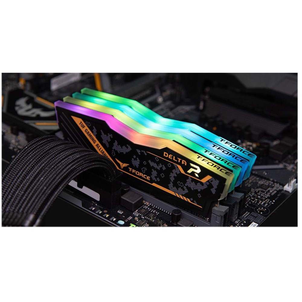 Barettes Mémoire TeamGroup T-FORCE DELTA TUF Gaming RGB UD-D4 16GO / 2x 8Go / 3200 Mhz