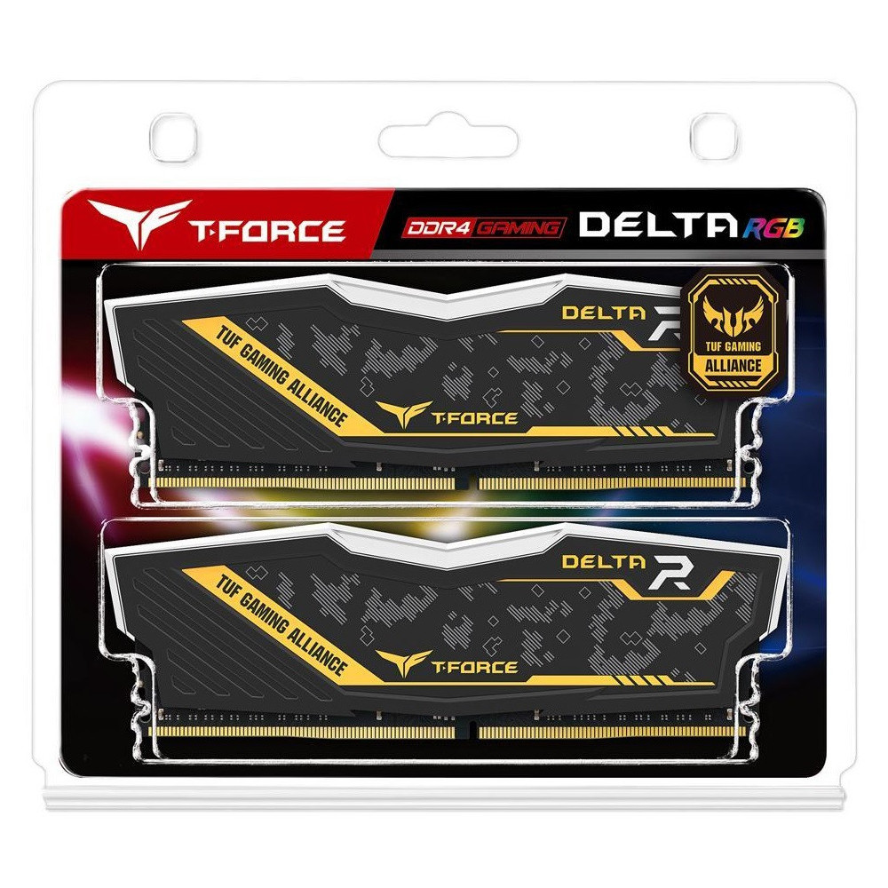 Barettes Mémoire TeamGroup T-FORCE DELTA TUF Gaming RGB UD-D4 16GO / 2x 8Go / 3200 Mhz