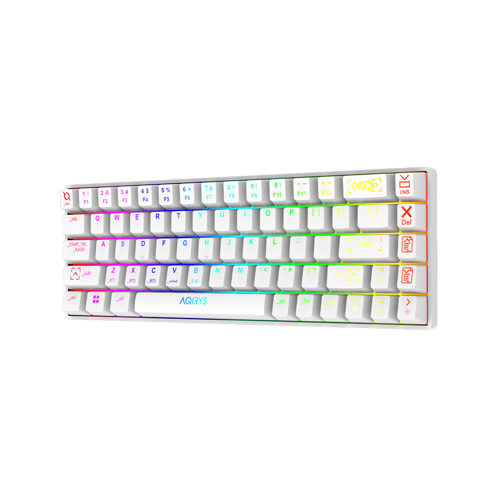Clavier Gamer Mécanique AQIRYS MIRA / 100% Anti-ghosting /  RGB  / Blanc