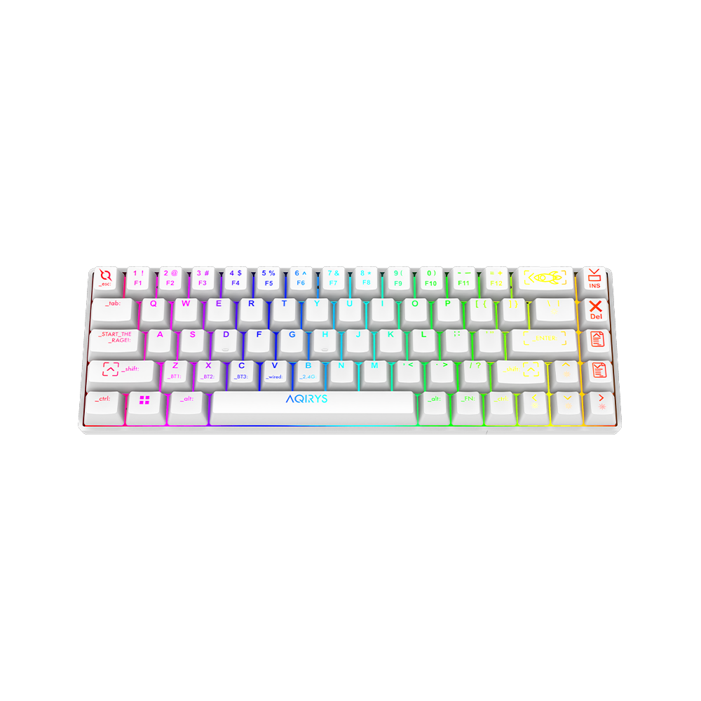 Clavier Gamer Mécanique AQIRYS MIRA / 100% Anti-ghosting /  RGB  / Blanc