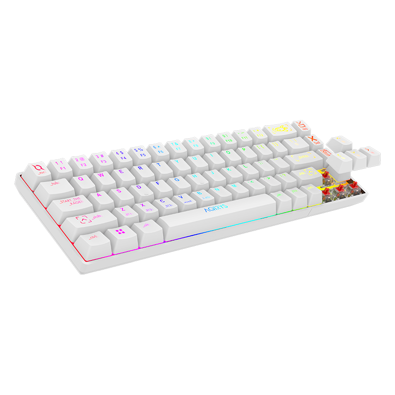 Clavier Gamer Mécanique AQIRYS MIRA 100% Anti-ghosting RGB - Blanc