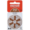 6x Piles Maxell Hearing Aid 312 pour appareils auditifs