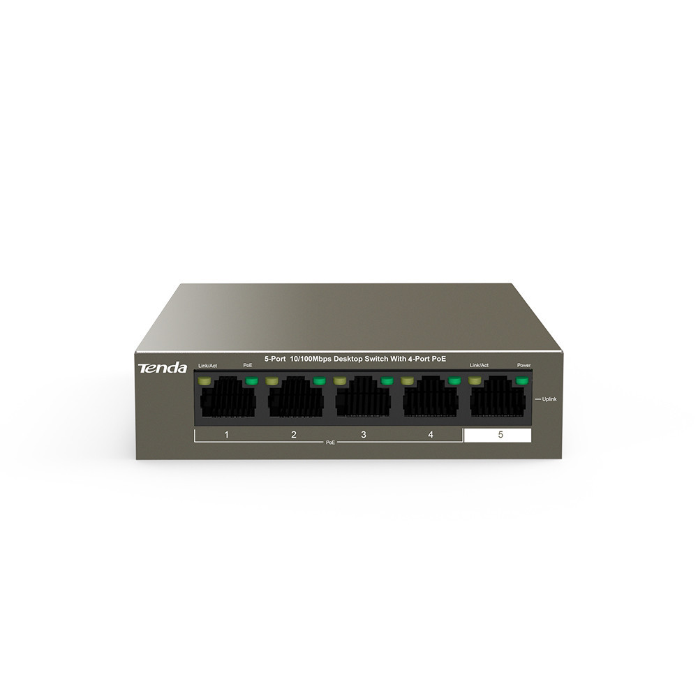 SWITCH DE BUREAU Tenda TEF1105P-4-63W - 5 ports 10/100 Mbps avec PoE 4 ports