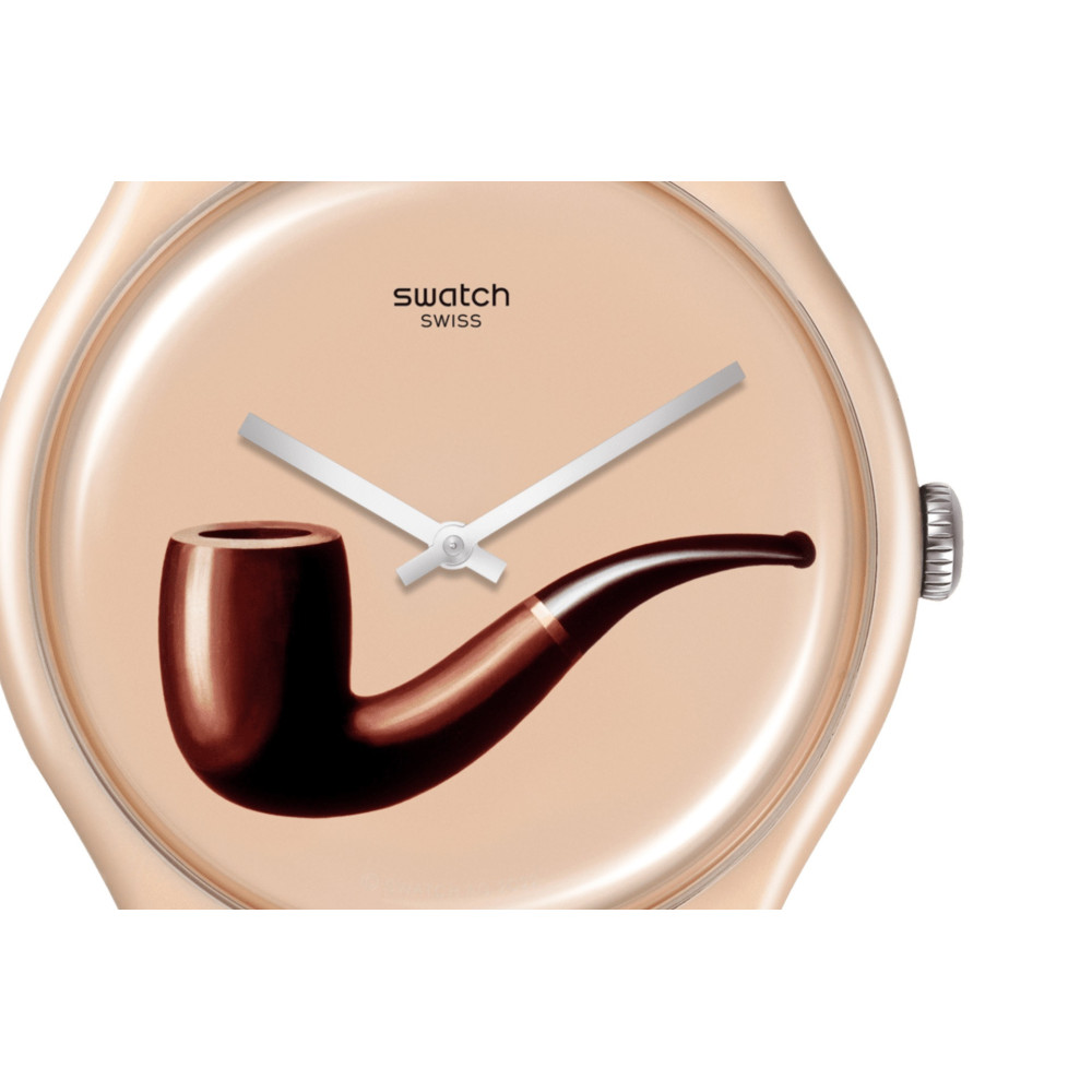 MONTRE MIXTE SWATCH LA TRAHISON DES IMAGES BY RENE MAGRITTE SO29Z124