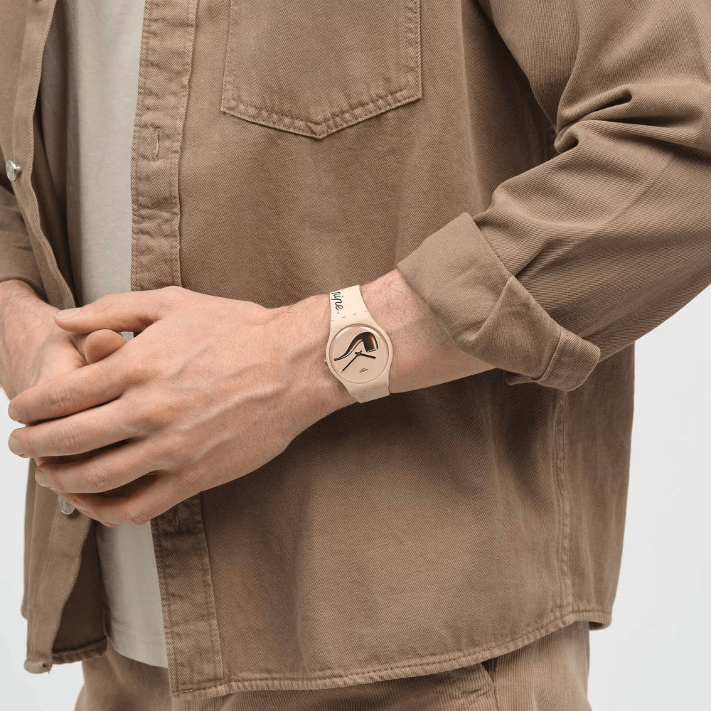 MONTRE MIXTE SWATCH LA TRAHISON DES IMAGES BY RENE MAGRITTE SO29Z124