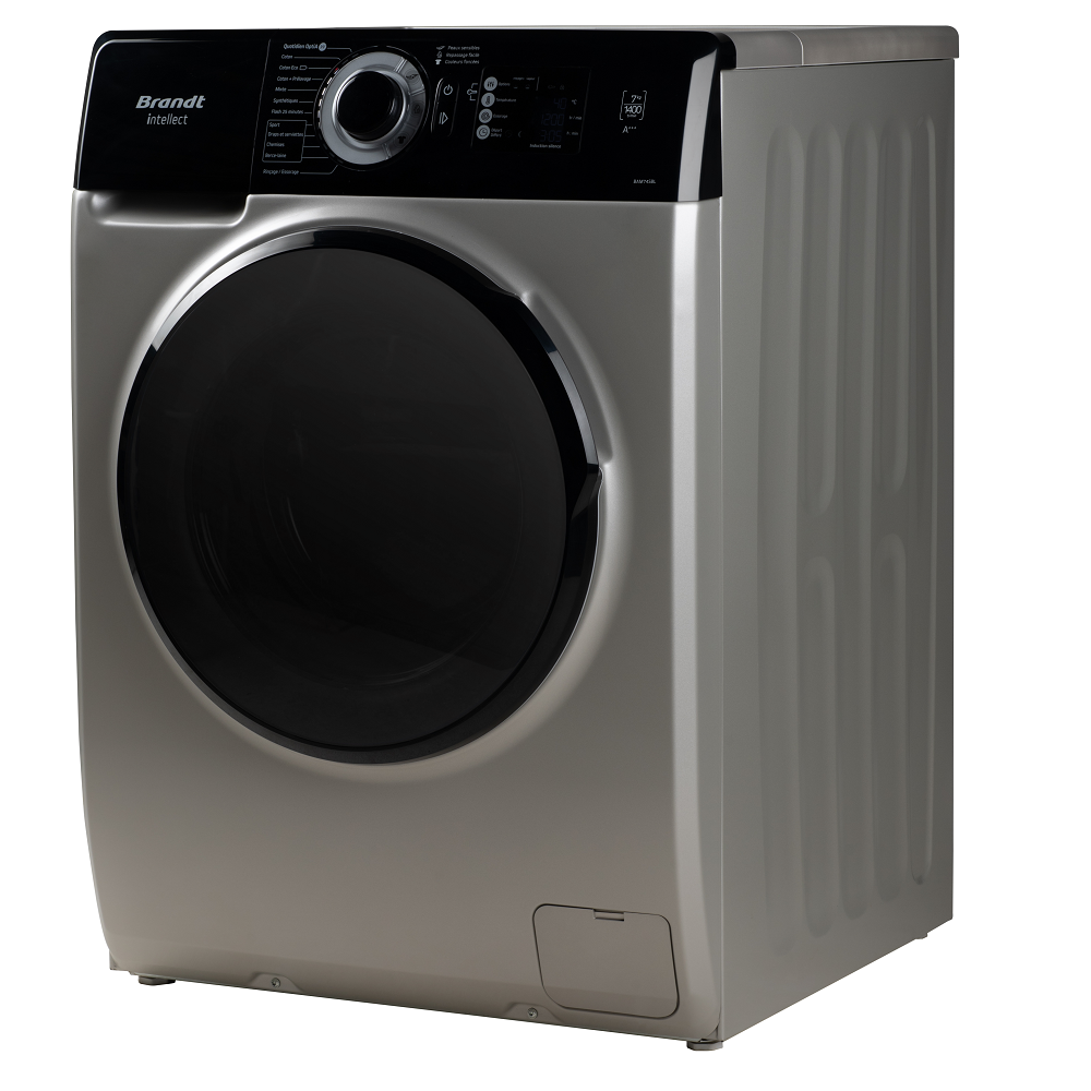 Lave linge Frontale Brandt BAM74SBL 7Kg / Silver / édition noir + Sèche Linge plastique Gratuit
