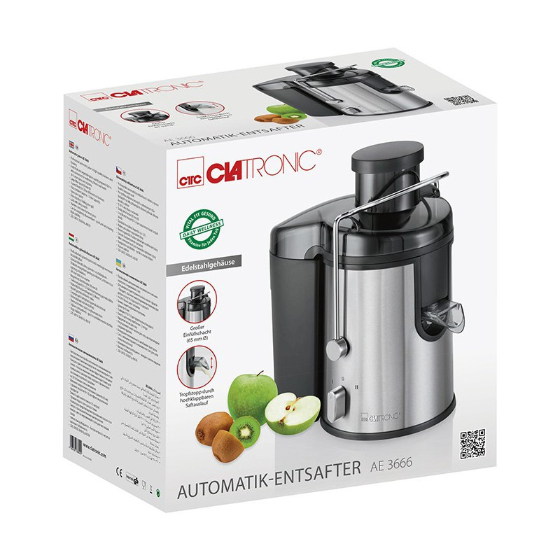 Centrifugeuse de Fruits et Légumes CLATRONIC 1.5L / 400W / Noir & Inox