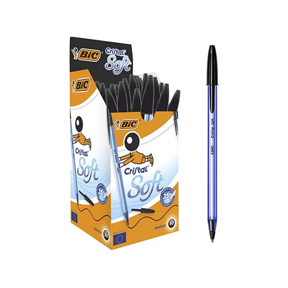 Boite de 50 Stylo Bic Cristal Soft / Noir