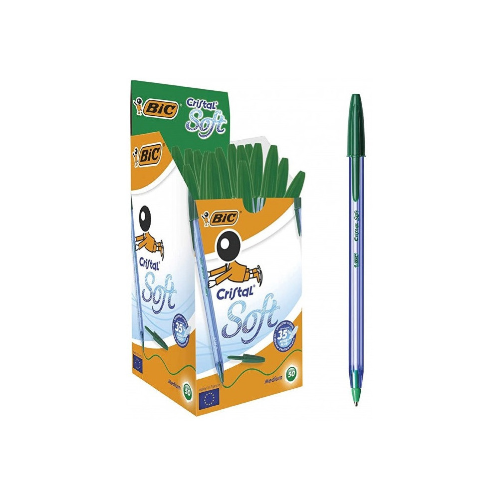Boite de 50 Stylo Bic Cristal Soft / Vert