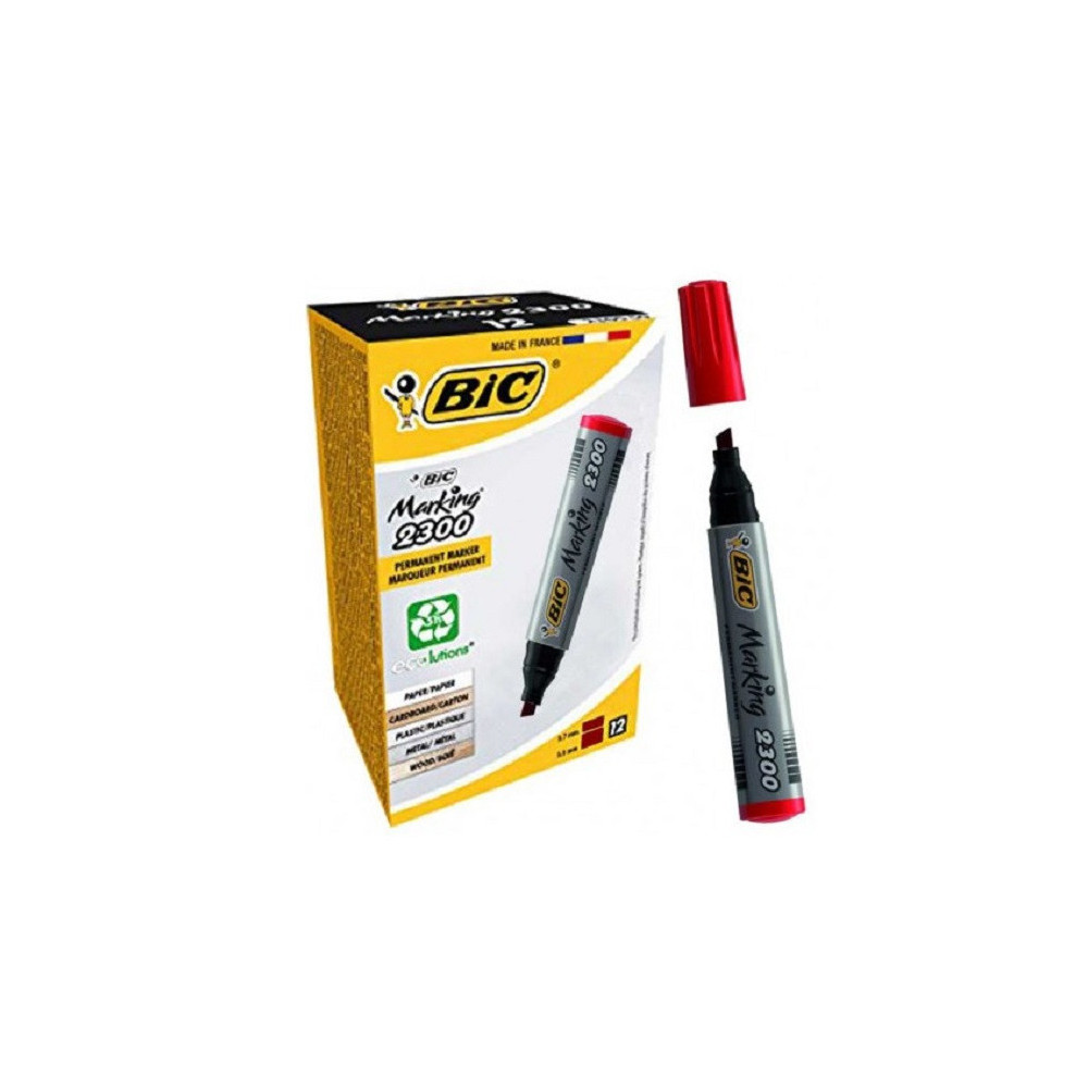 Pack de 12 marqueur permanent BIC 2300 / Rouge