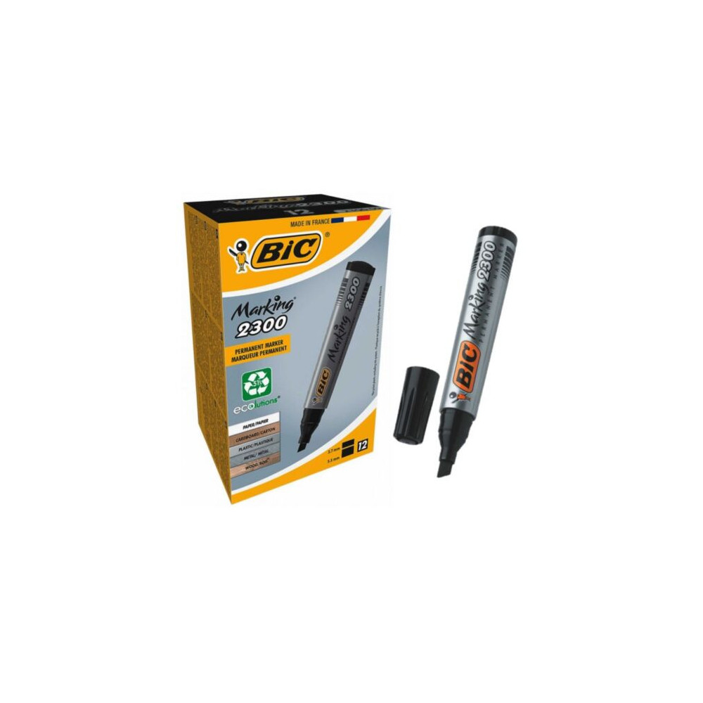 Pack de 12 marqueur permanent BIC 2300 / Noir