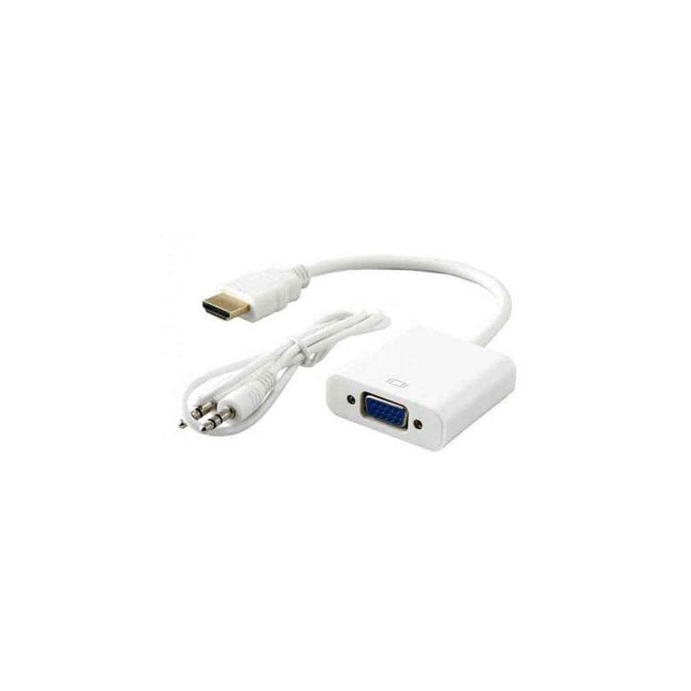 Adaptateur SBOX HDMI vers VGA avec Audio / Blanc