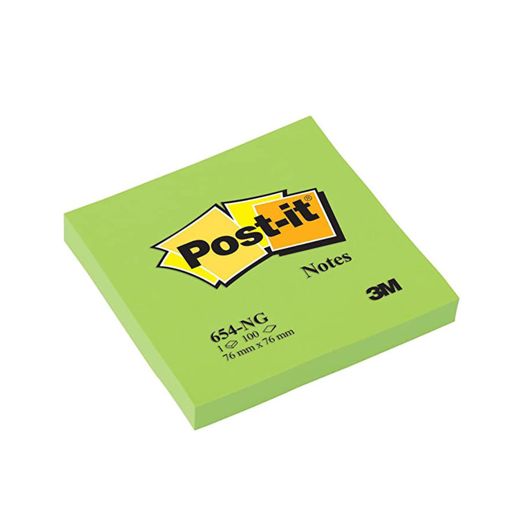 Stick Note 100 Feuilles 76 x 76 mm Fluo / Vert