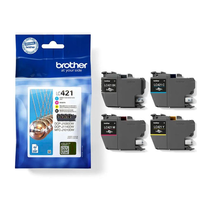 Pack 4 Cartouches Jet D'encre Original Brother LC421