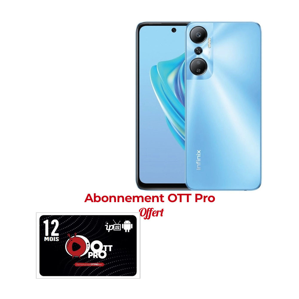 SMARTPHONE INFINIX HOT20 / 4Go / 128 G / Bleu + Un Abonnement OTT Pro 12 Mois Offert
