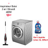 Machine À Laver Automatique Brandt BAL82SS / 8Kg / Silver + Gel Liquide Lilas 3L Offert + Aspirateur Balai 2 en 1 Brandt 600W Offert