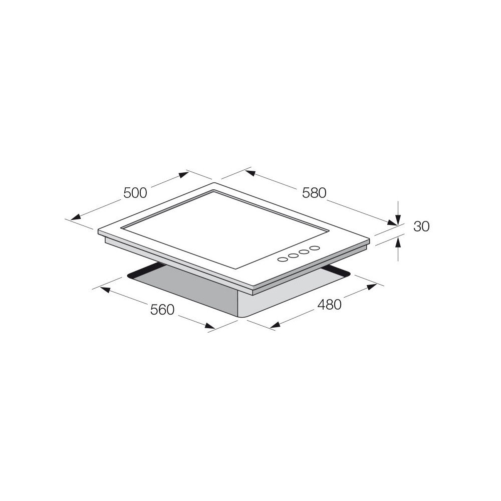 Plaque Encastrable Focus Electrique 60 cm Inox
