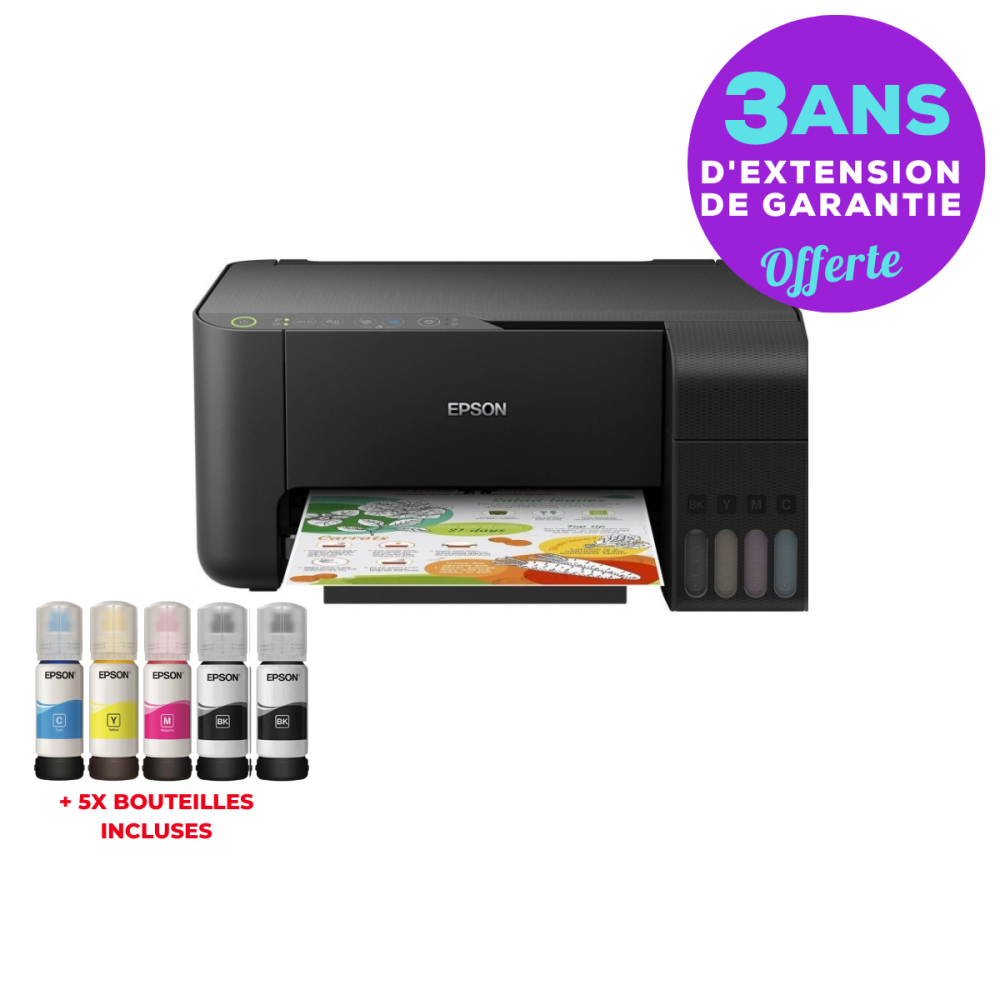 Imprimante Multifonction à réservoir intégré 3en1 couleur Epson ECOTANK L3150 / WiFi