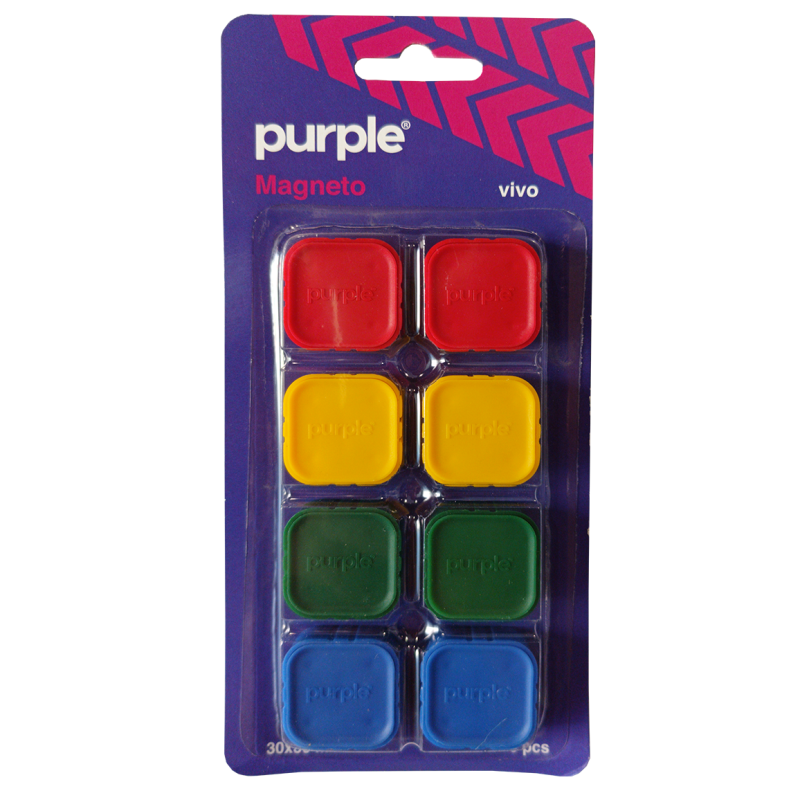 8 Aimants Blister POUR Tableau MAGNÉTIQUE VIVO Purple / 30 mm