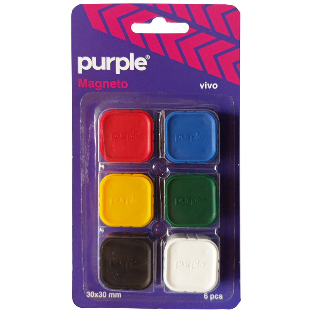 6 Aimants Blister POUR Tableau MAGNÉTIQUE VIVO Purple / 30 mm