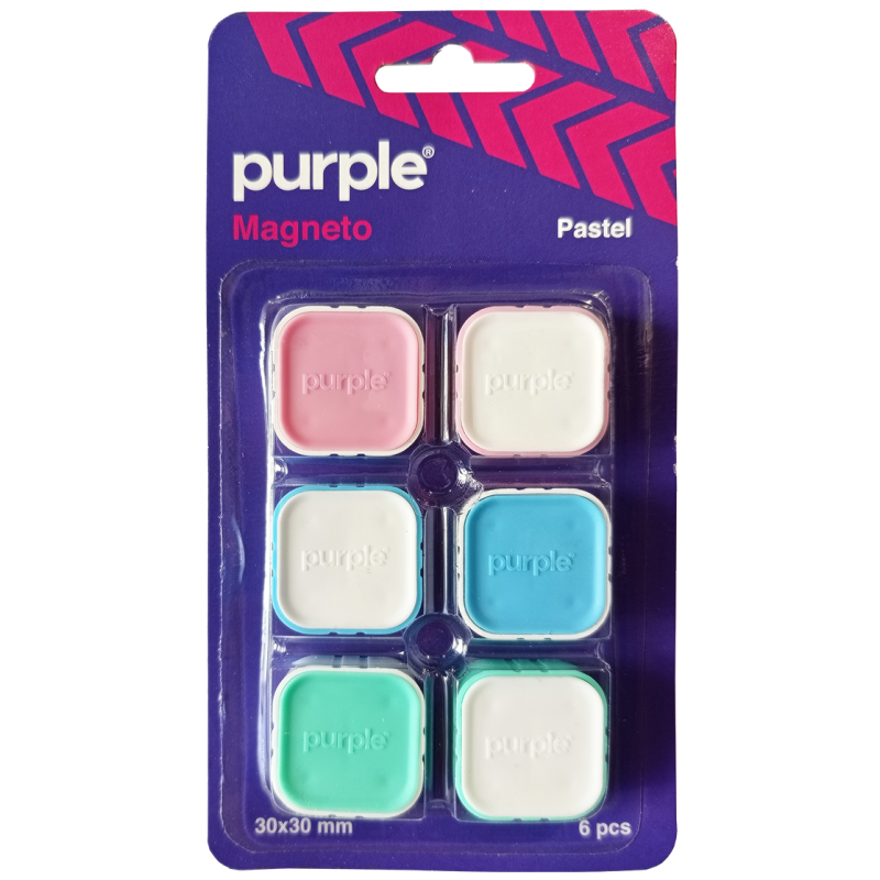 6 Aimants Blister POUR Tableau MAGNÉTIQUE VIVO Purple / 30 mm / Pastel