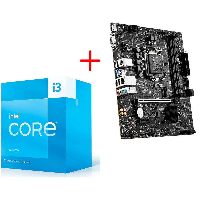 Pack Processeur Intel Core i3-10105F + Carte mère MSI H510M-A PRO