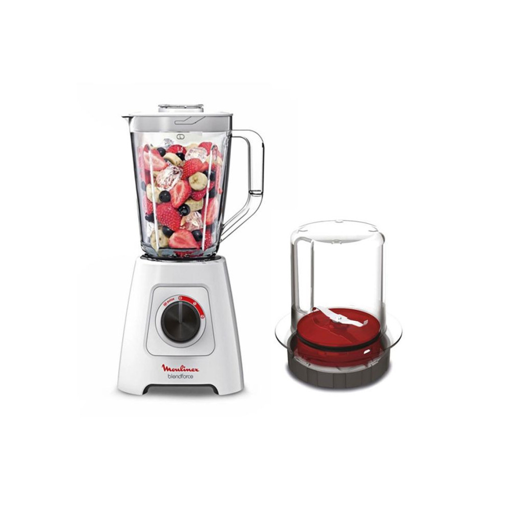 Blender Moulinex Blende force + Accessoires Broyeurs / 600 W / Blanc