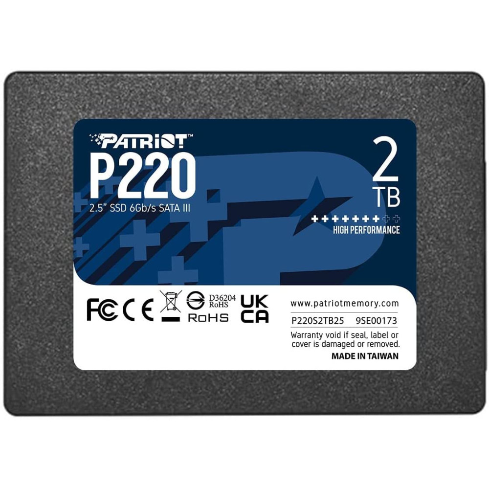 Disque Dur Interne Patriot SSD P220 SATA III 2.5 / 2 To