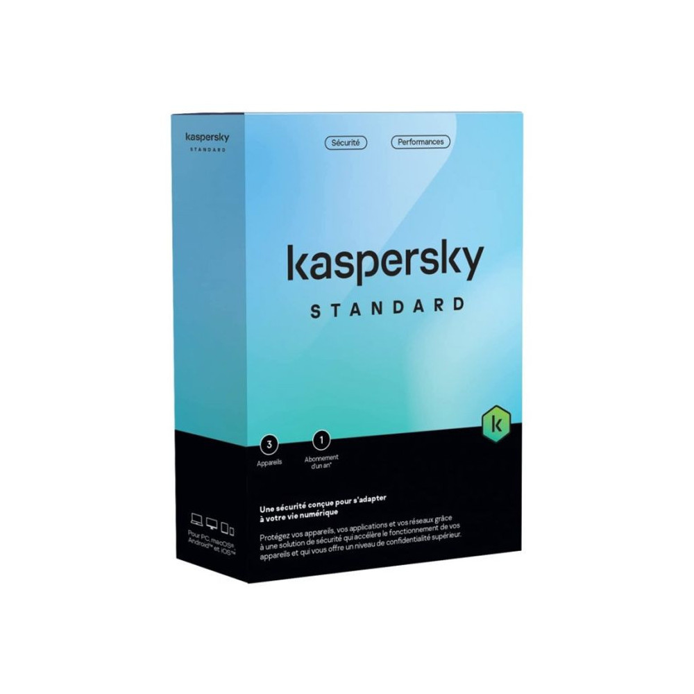 ANTIVIRUS KASPERSKY STANDARD PROTECTION / 3 poste / 1 an