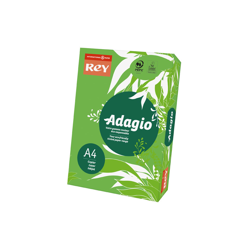 Rame Papier Rey ADAGIO Couleur / 500 Feuilles A4 / 80Gr / Vert Intense