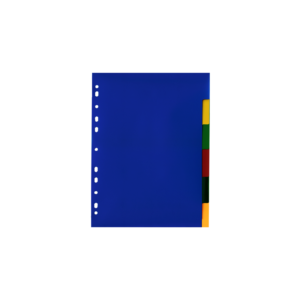 Intercalaires Carte forte COSTO A4  / 6 Positions / 250Gr / Couleurs Assorties