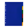 Intercalaires Carte forte COSTO A4  / 6 Positions / 250Gr / Couleurs Assorties