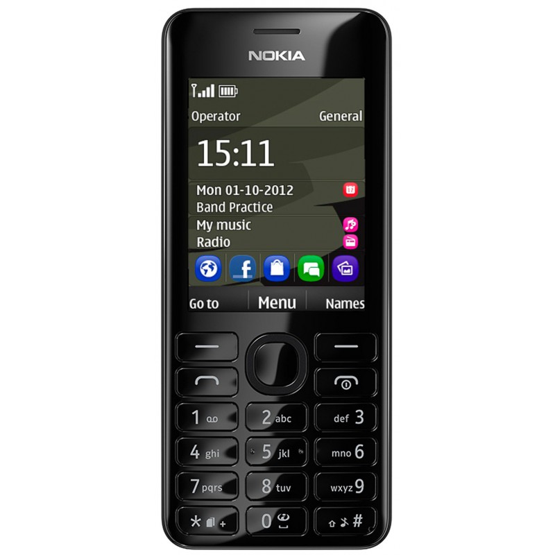 Téléphone Portable Nokia 206 / Double SIM / Noir
