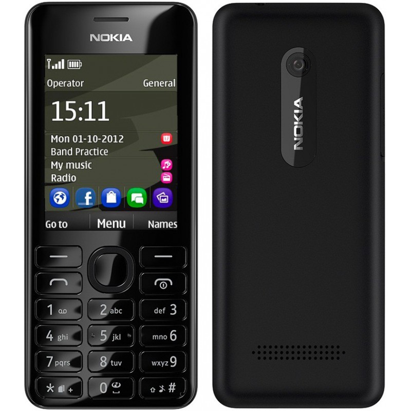 Téléphone Portable Nokia 206 / Double SIM / Noir