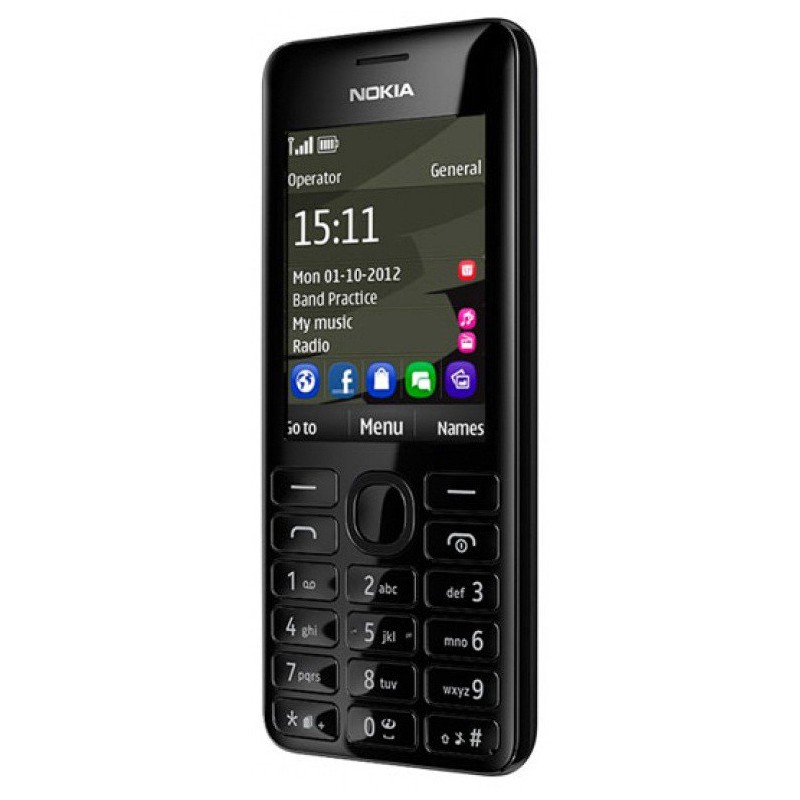Téléphone Portable Nokia 206 / Double SIM / Noir