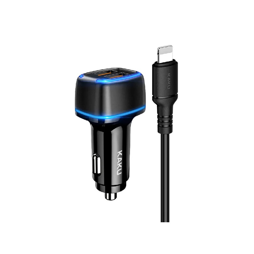 Chargeur de Voiture KAKU KSC856 Lightning 48W - Double Ports / Noir