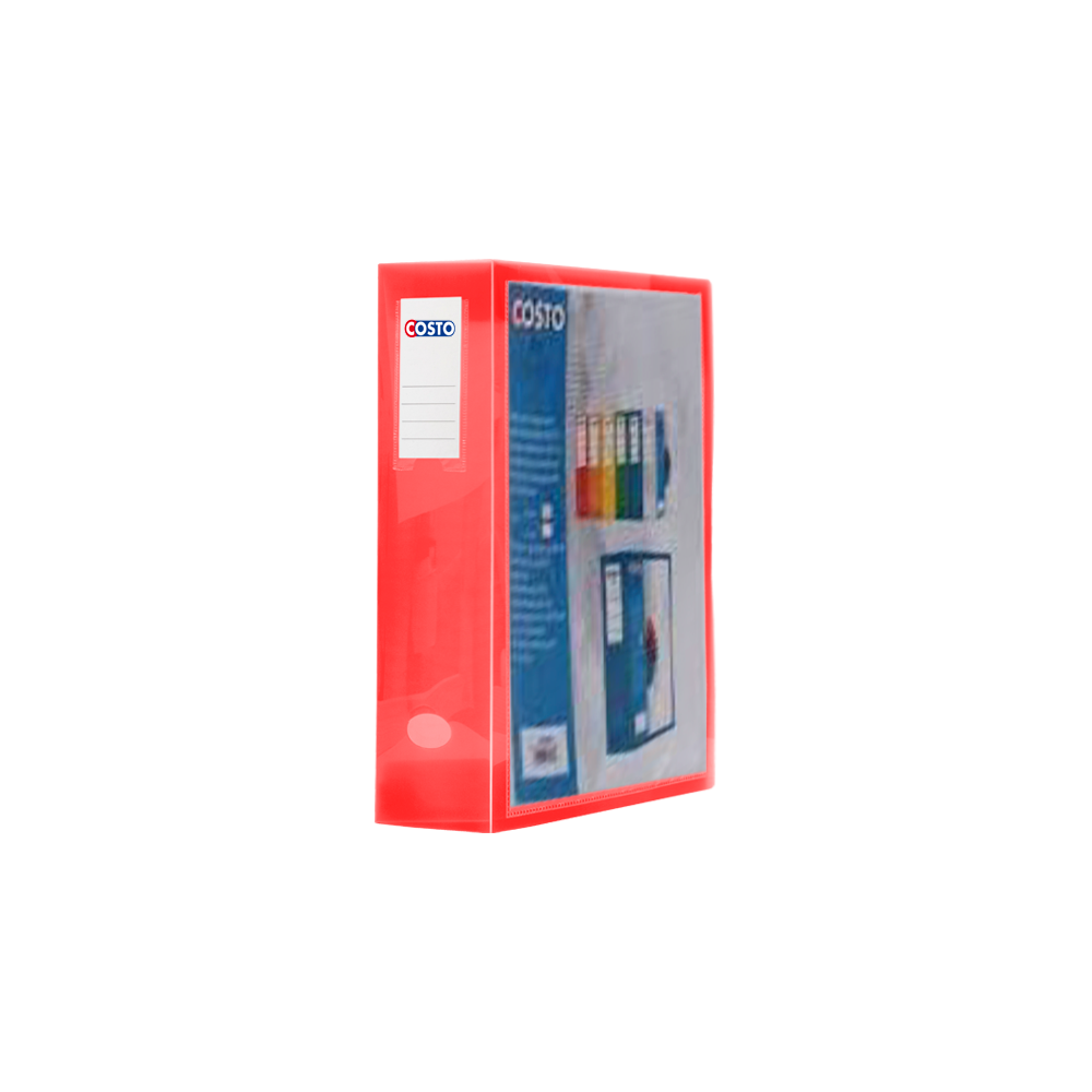Boite de Classement en PP Costo personalisable / 80mm / plastique polypro Translucide / Transparent Rouge