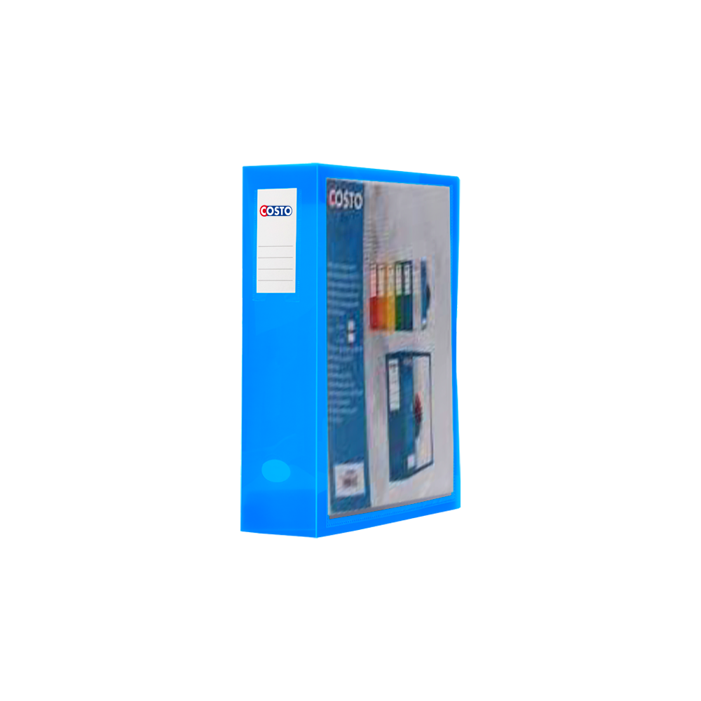 Boite de Classement en PP Costo personalisable / 80mm / Transparent Bleu