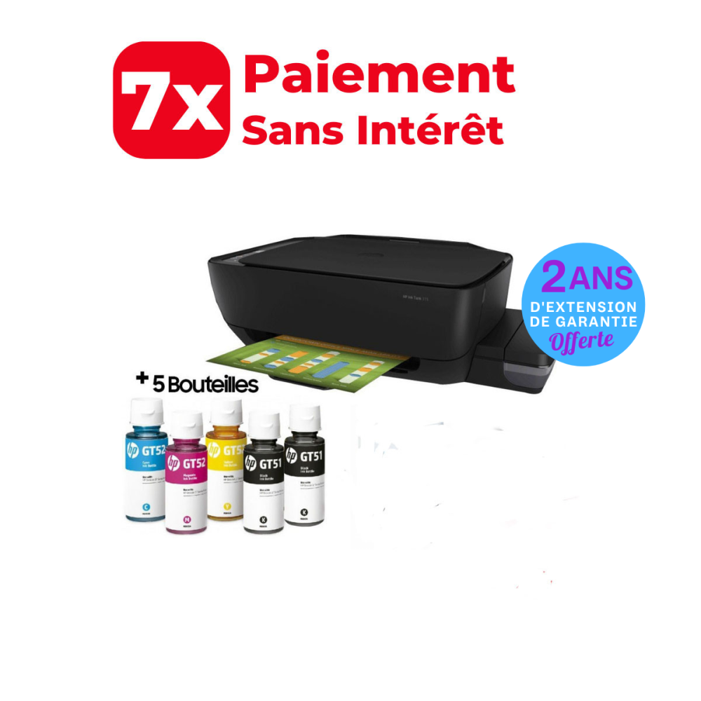 Imprimante Multifonction Jet d'encre 3 en 1 à réservoir intégré HP Ink Tank 315