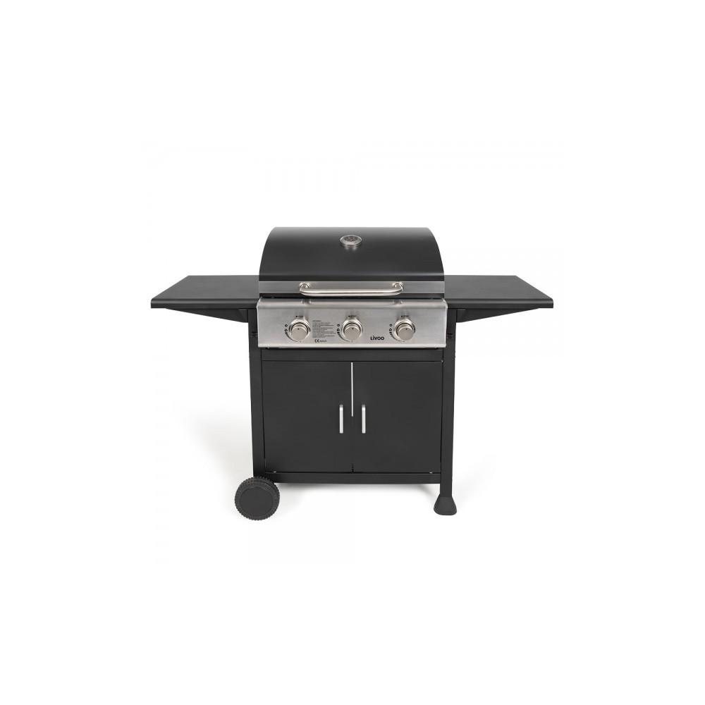 BARBECUE À GAZ 3 brûleurs 9KW LIVOO DOC279 / Noir