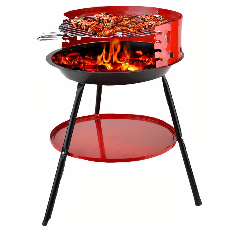 Barbecue à Charbon rond Ø36 cm / ROUGE