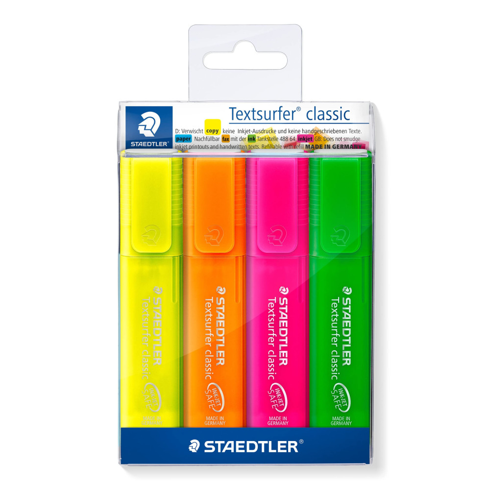 POCHETTE DE 4 SURLIGNEURS STAEDTLER TEXTSURFER CLASSIC / FLUO