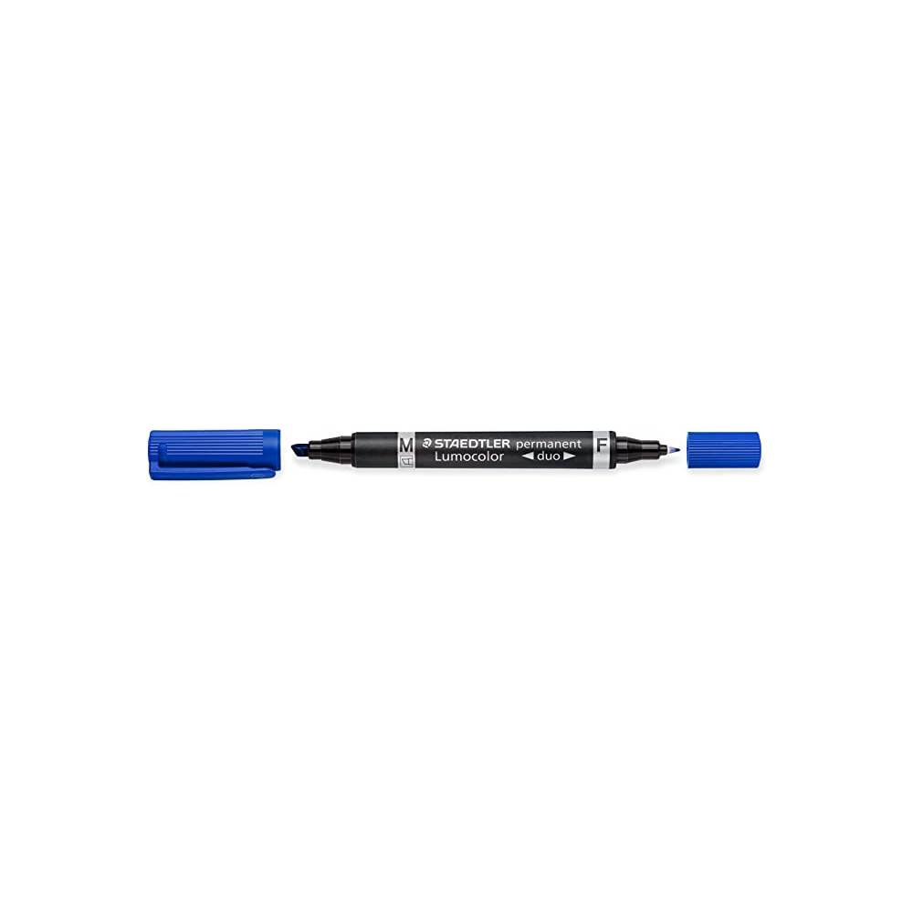 MARQUEUR PERMANENT STAEDTLER RECHARGEABLE DOUBLE POINTE OGIVE /BLEU