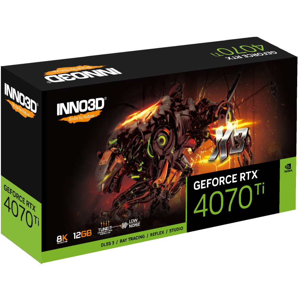 Carte Graphique INNO3D GeForce RTX 4070 Ti X3 / 12Go GDDR6X