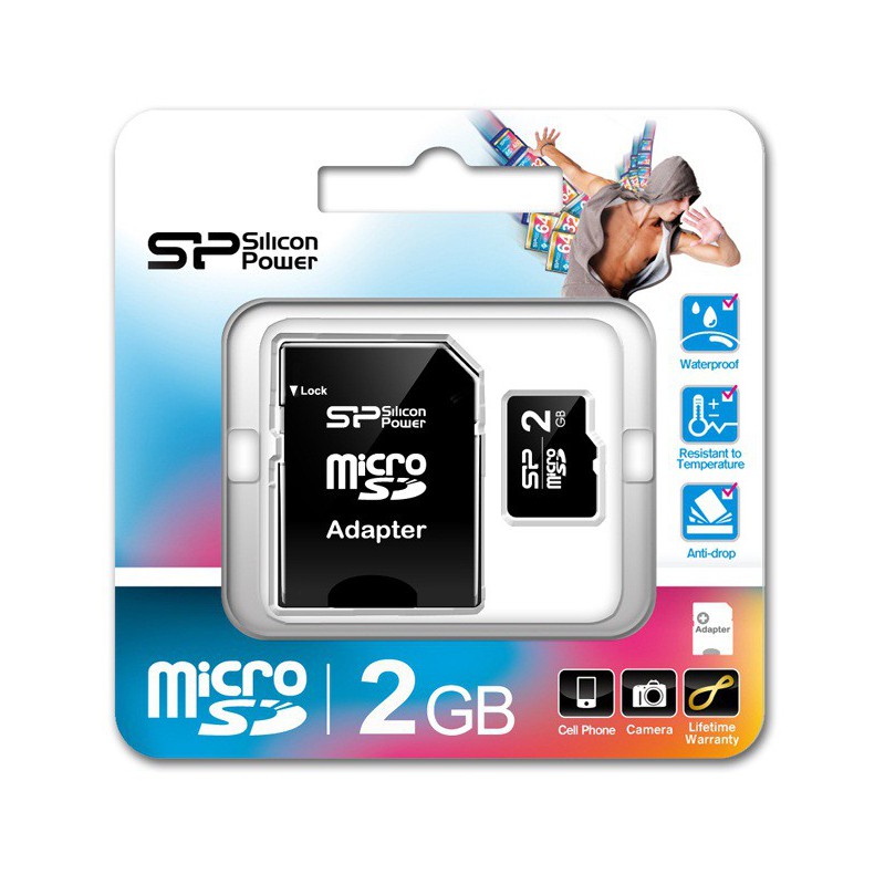 Carte mémoire micro SD 2Go + Adaptateur SD