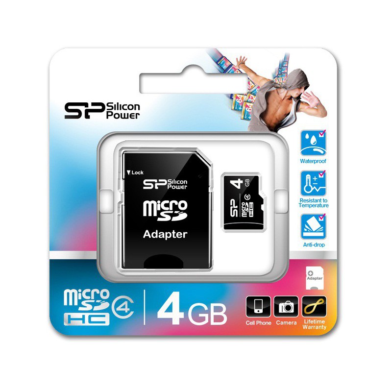Carte mémoire micro SD 4Go + Adaptateur SD