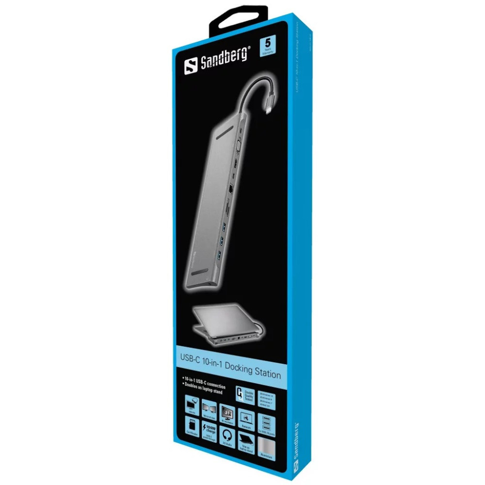 Sandberg docking station USB C 10 en 1