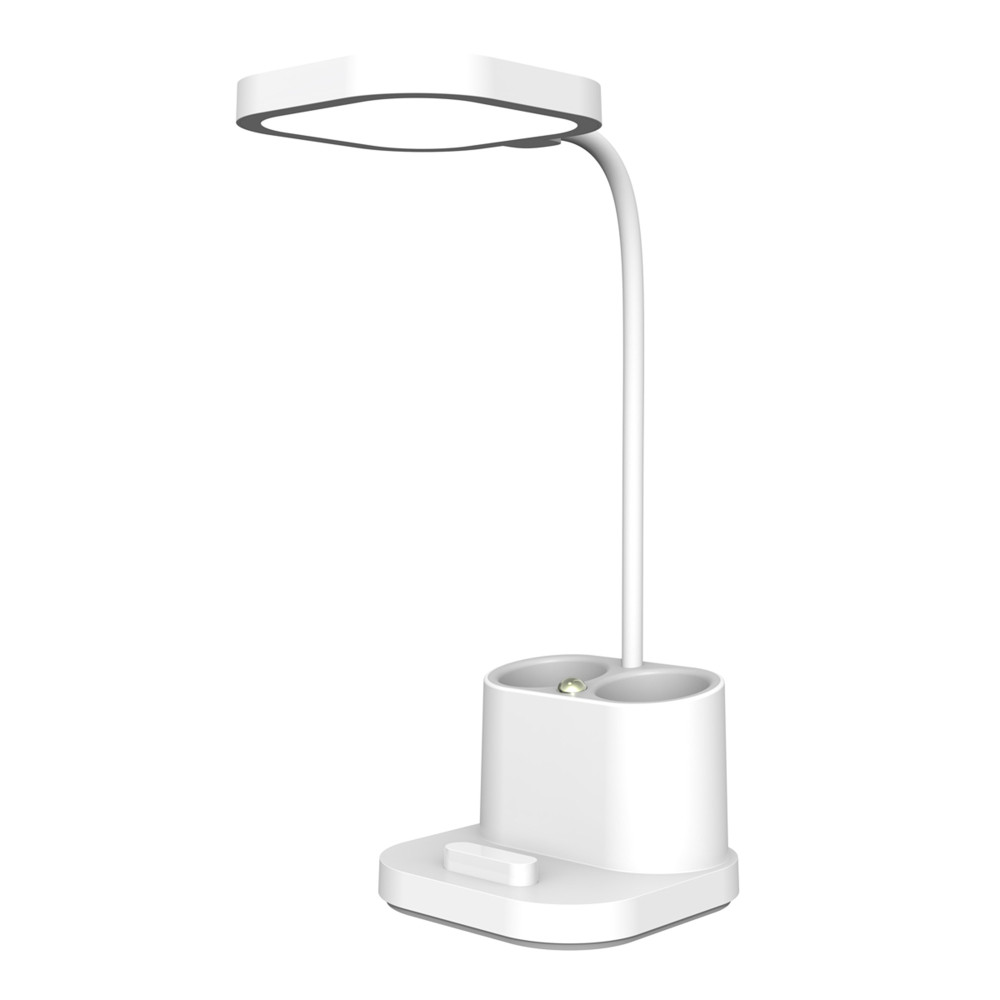 LAMPE DE BUREAU PLATINET LED PORTE STYLO 4W BLANC [45777]