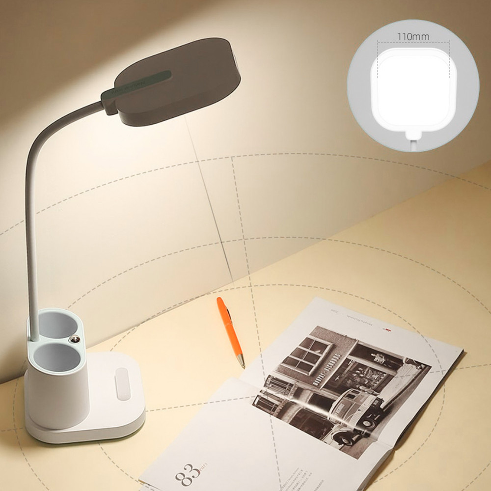 LAMPE DE BUREAU PLATINET LED PORTE STYLO 4W BLANC [45777]