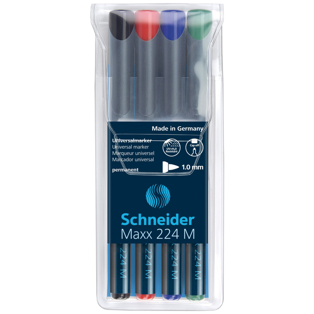Pochette 4x Marqueur Permanent Schneider Maxx 224 M